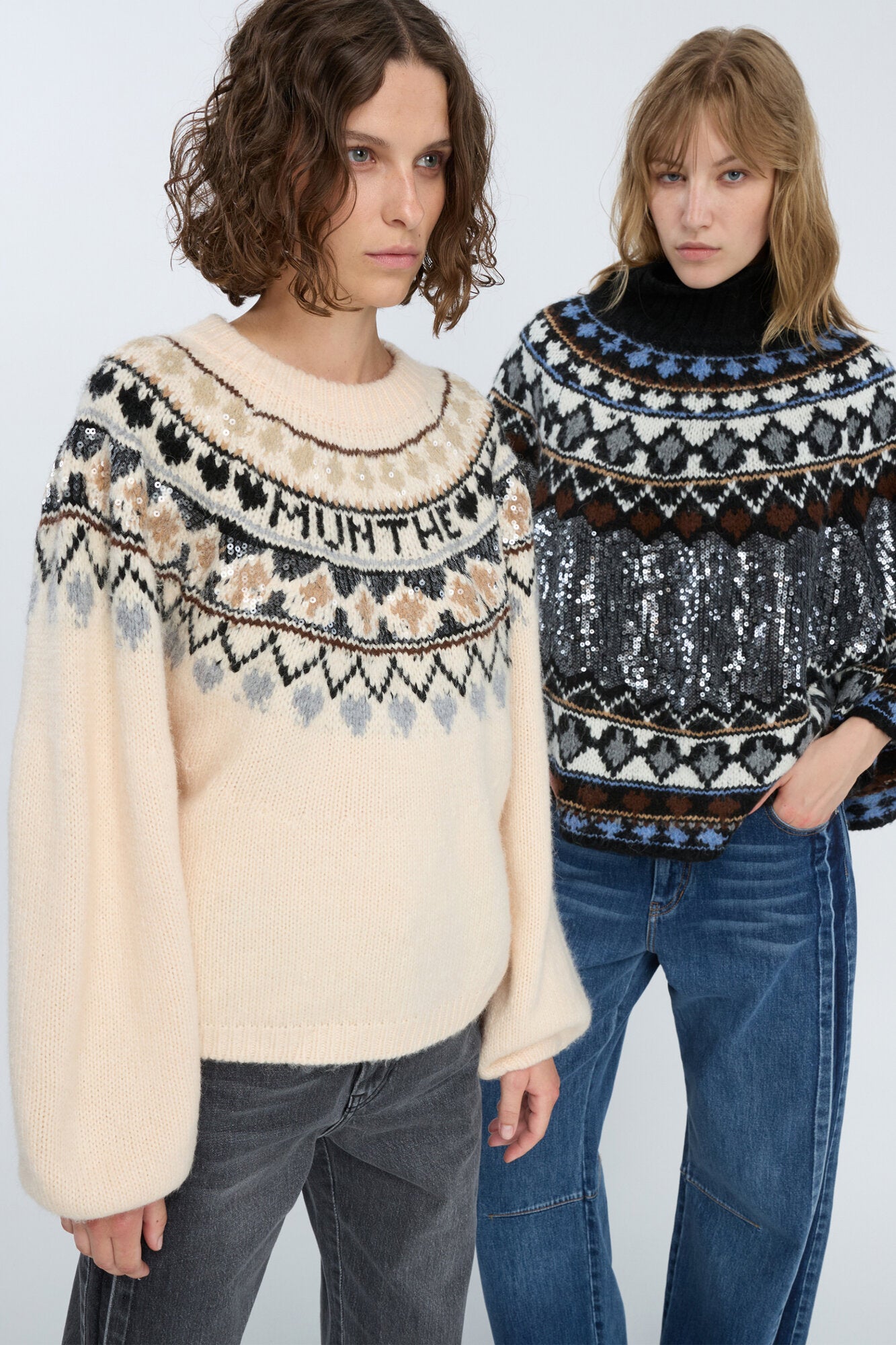 Vaffie striktrøje - 254 Mix Creme