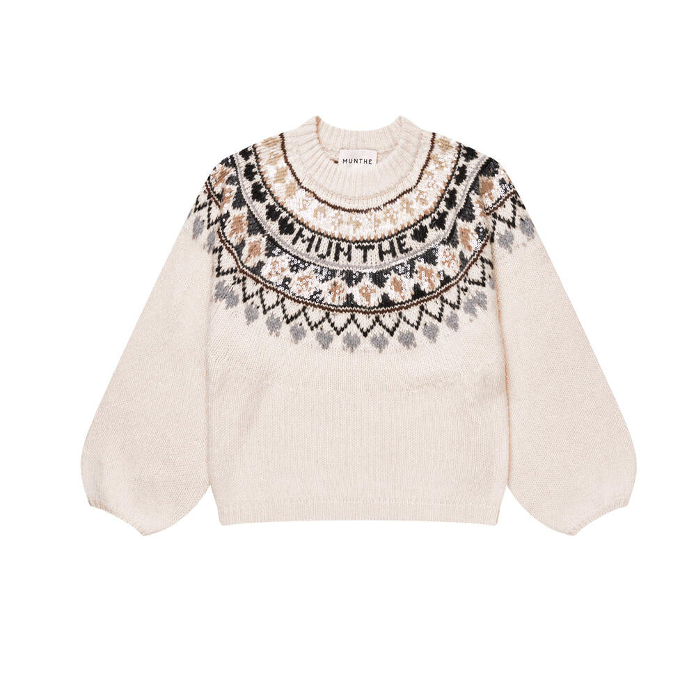 Vaffie striktrøje - 254 Mix Creme