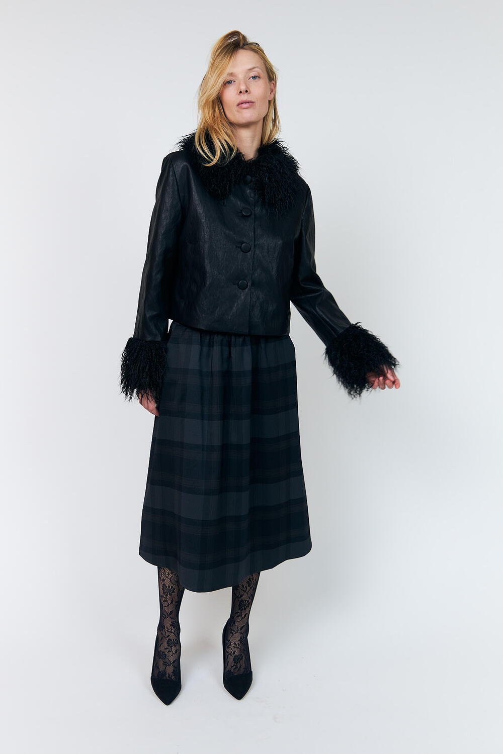 EllaLL midi nederdel - 14 Dark Grey