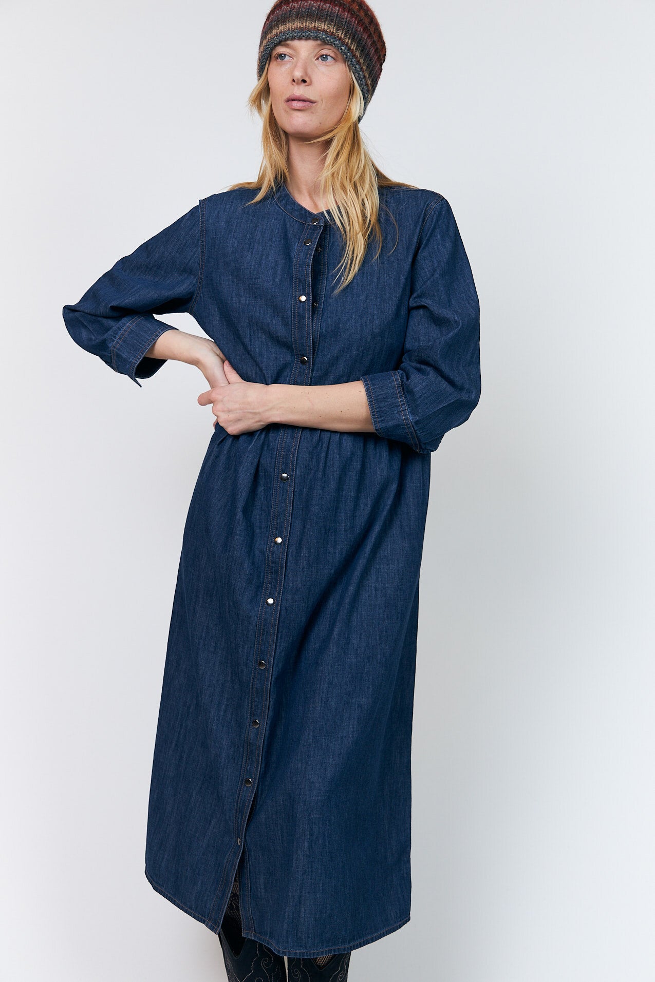 AliyaLL denimkjole - 23 Dark Blue