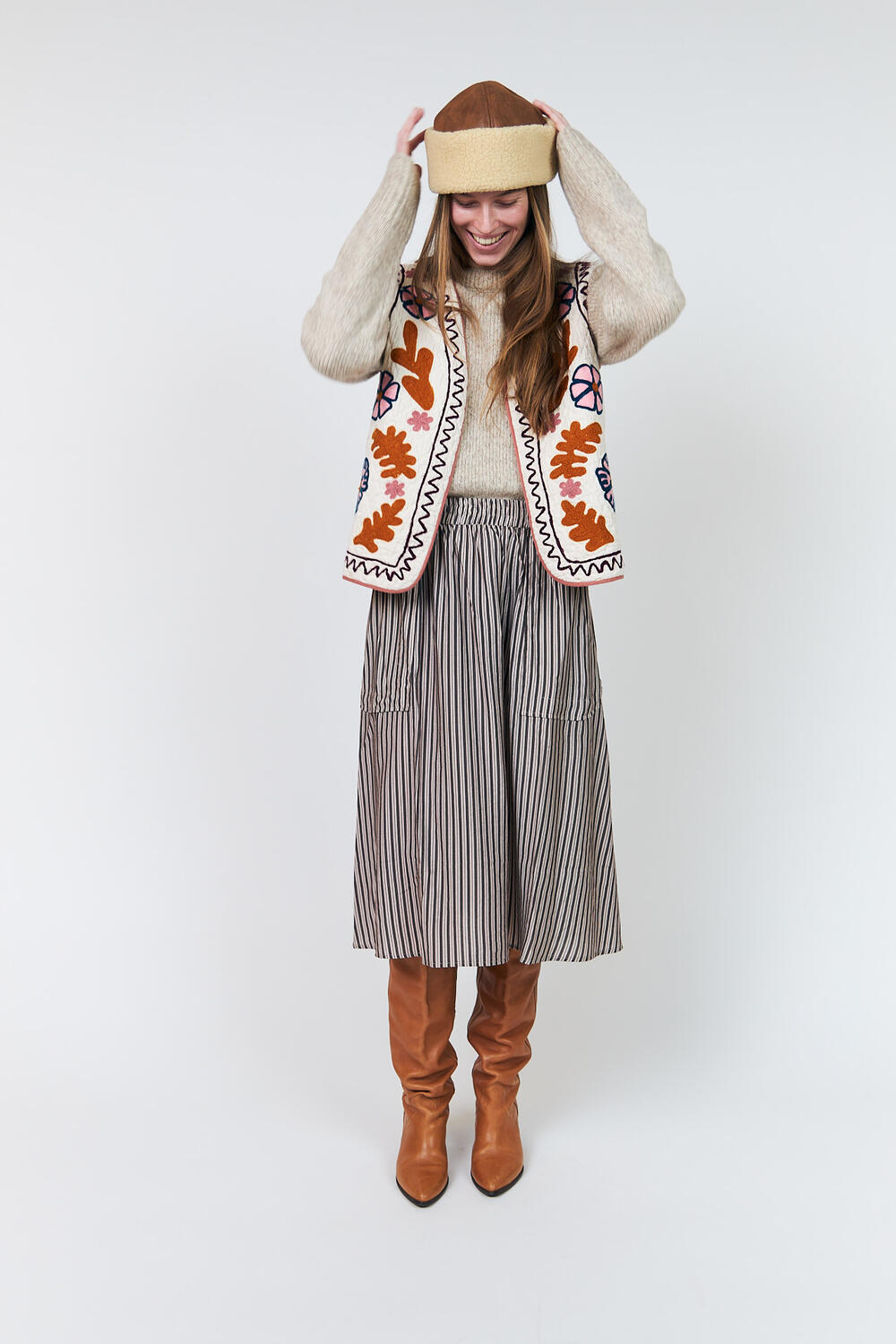 HoneyLL quiltet vest - 02 Creme