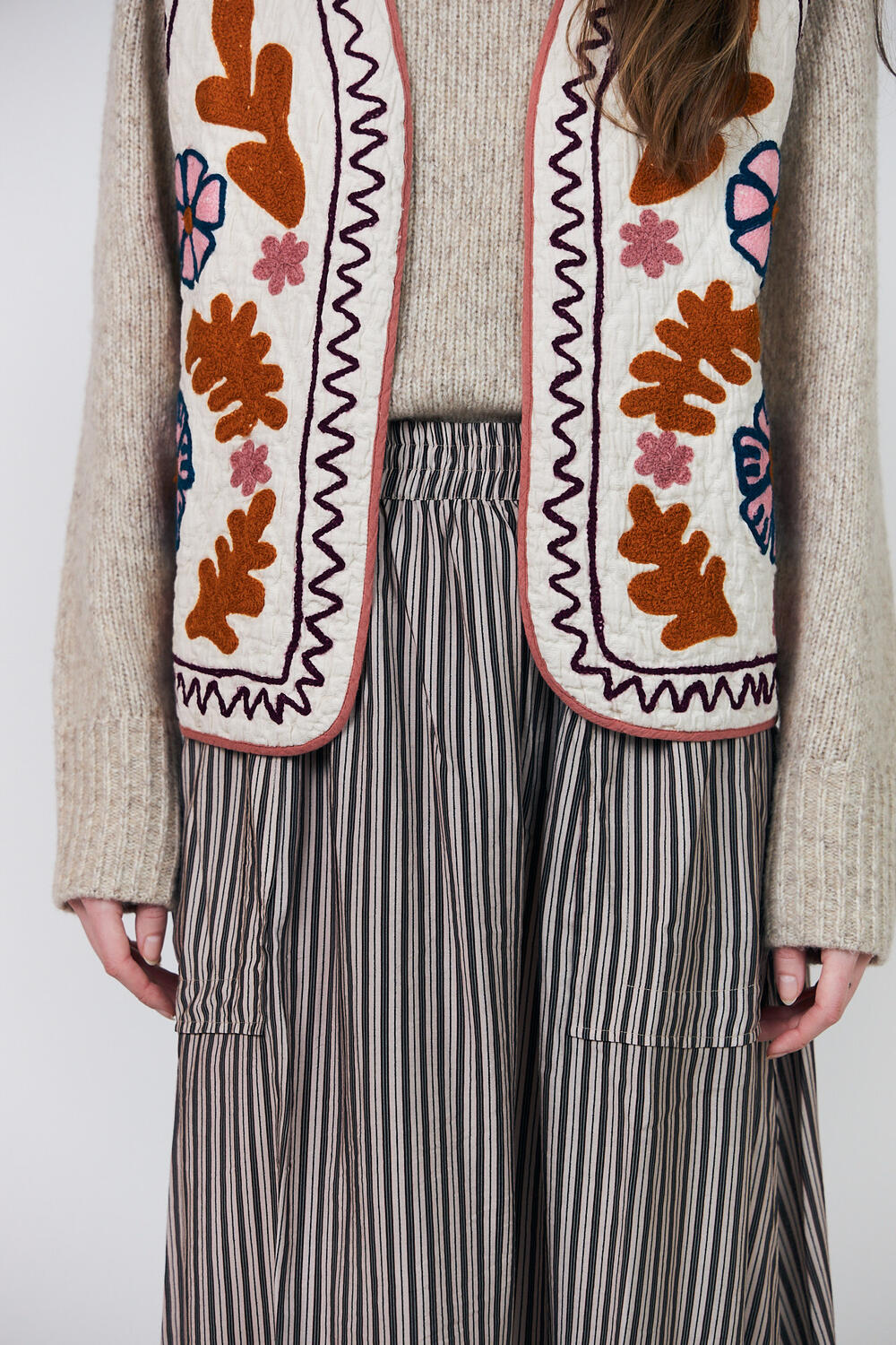 HoneyLL quiltet vest - 02 Creme