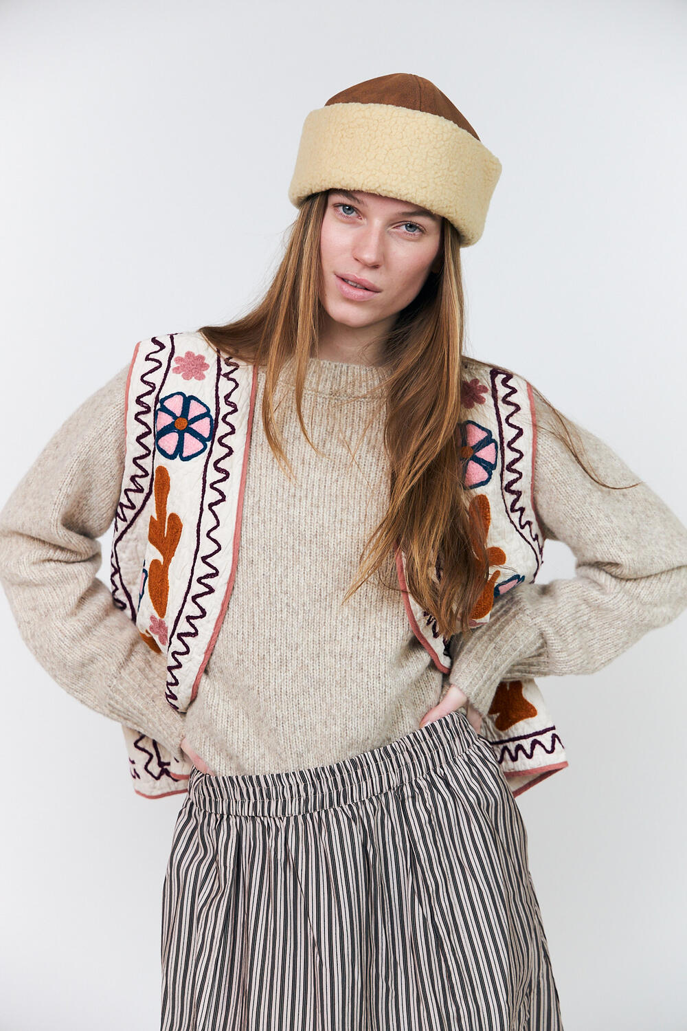 HoneyLL quiltet vest - 02 Creme