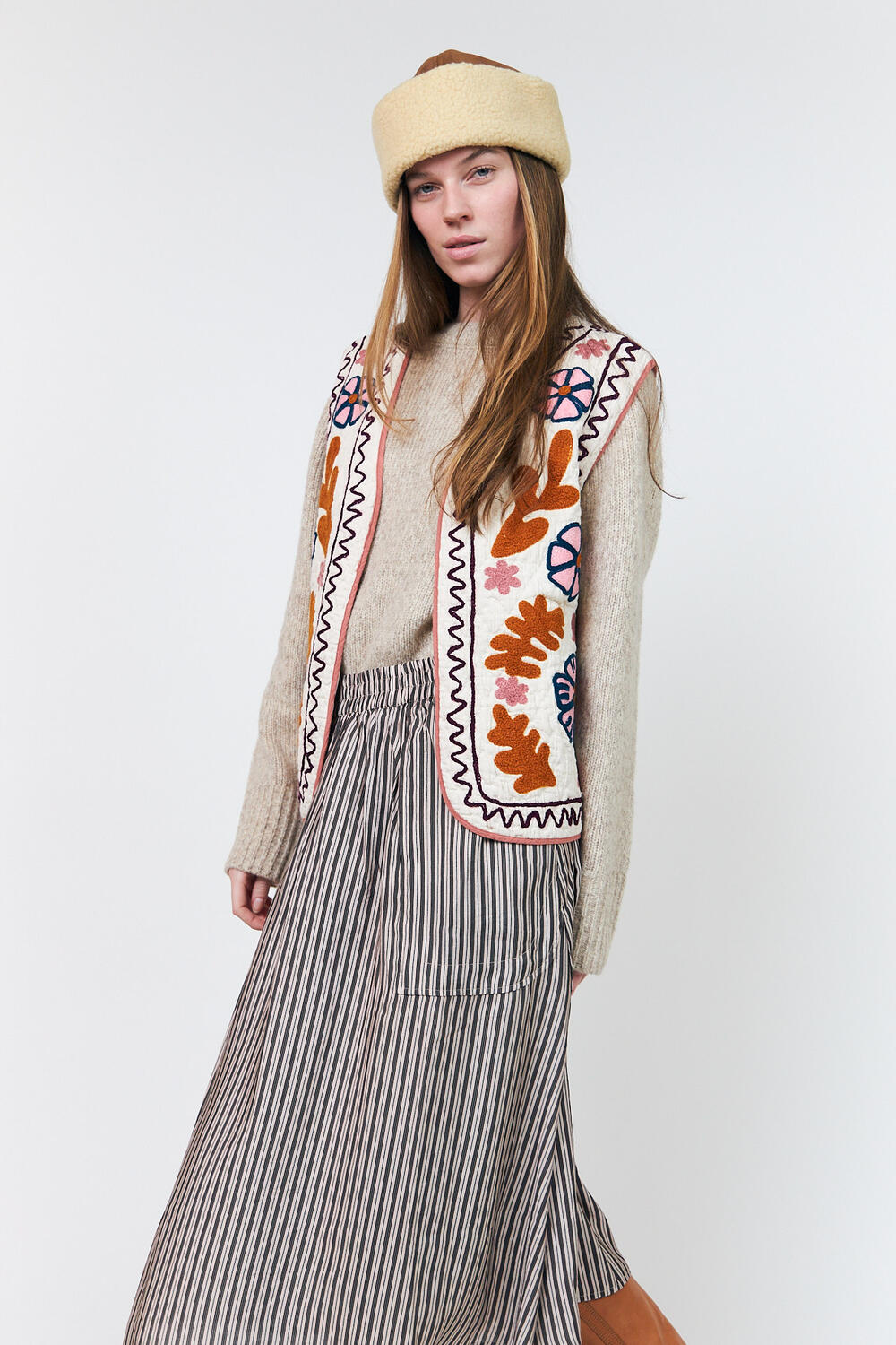 HoneyLL quiltet vest - 02 Creme