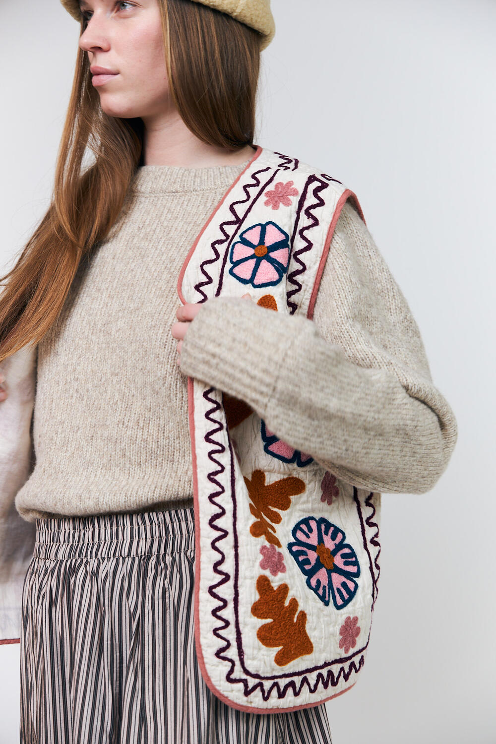HoneyLL quiltet vest - 02 Creme