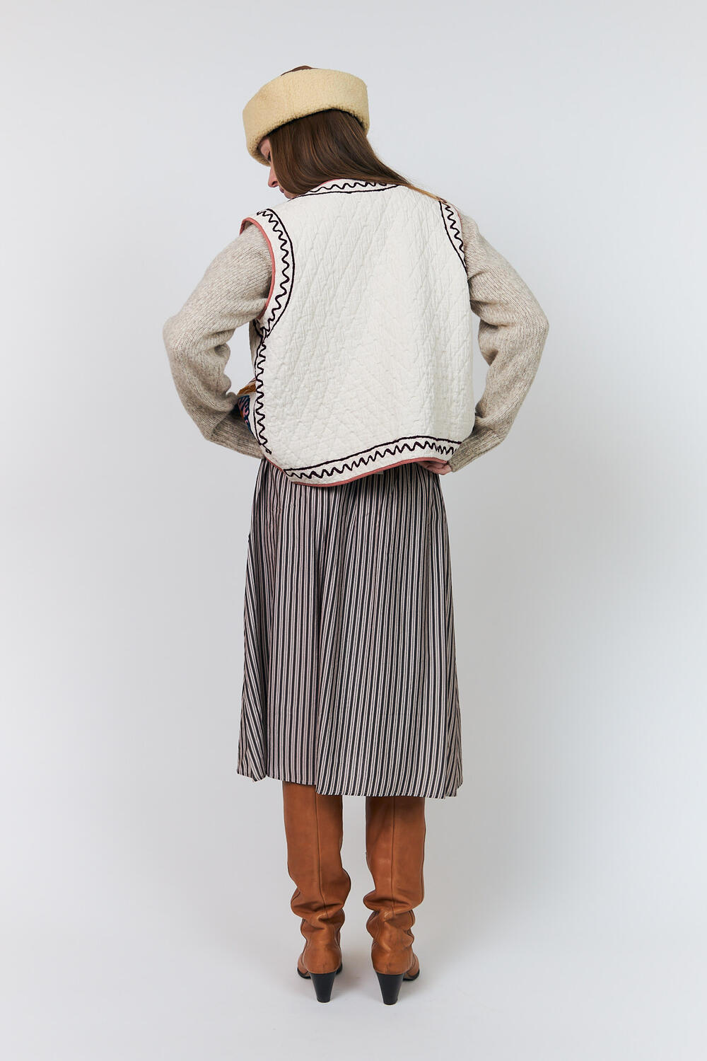 HoneyLL quiltet vest - 02 Creme