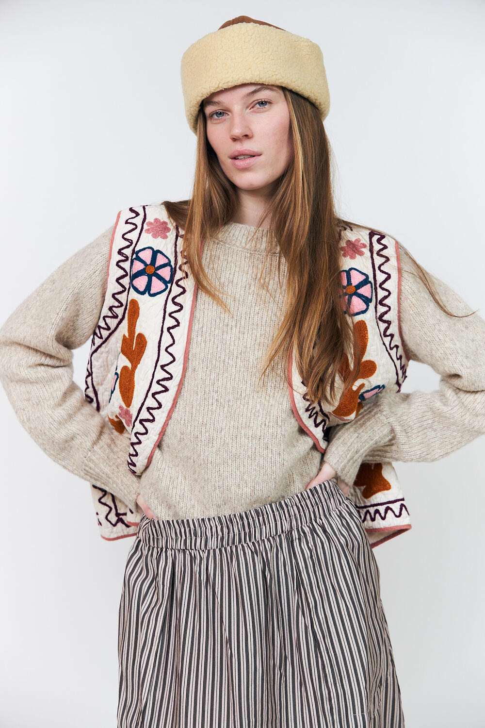 HoneyLL quiltet vest - 02 Creme
