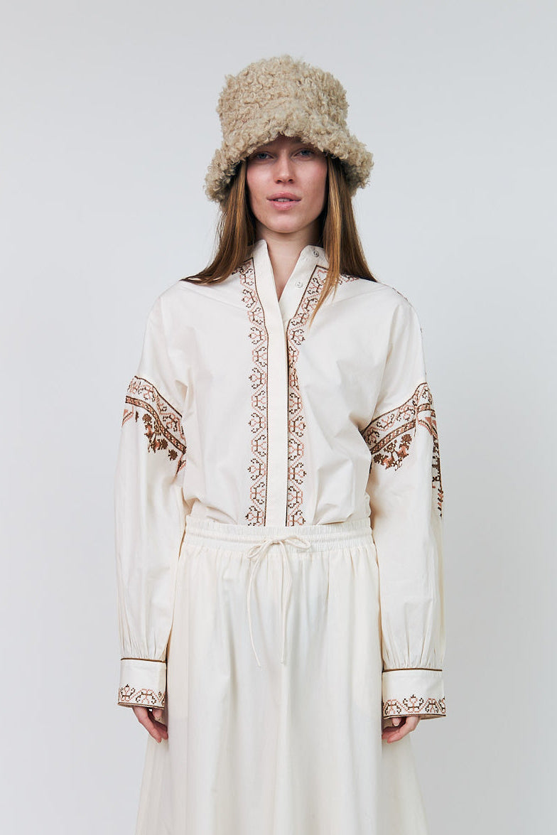 LuciaLL skjortebluse - 02 Creme