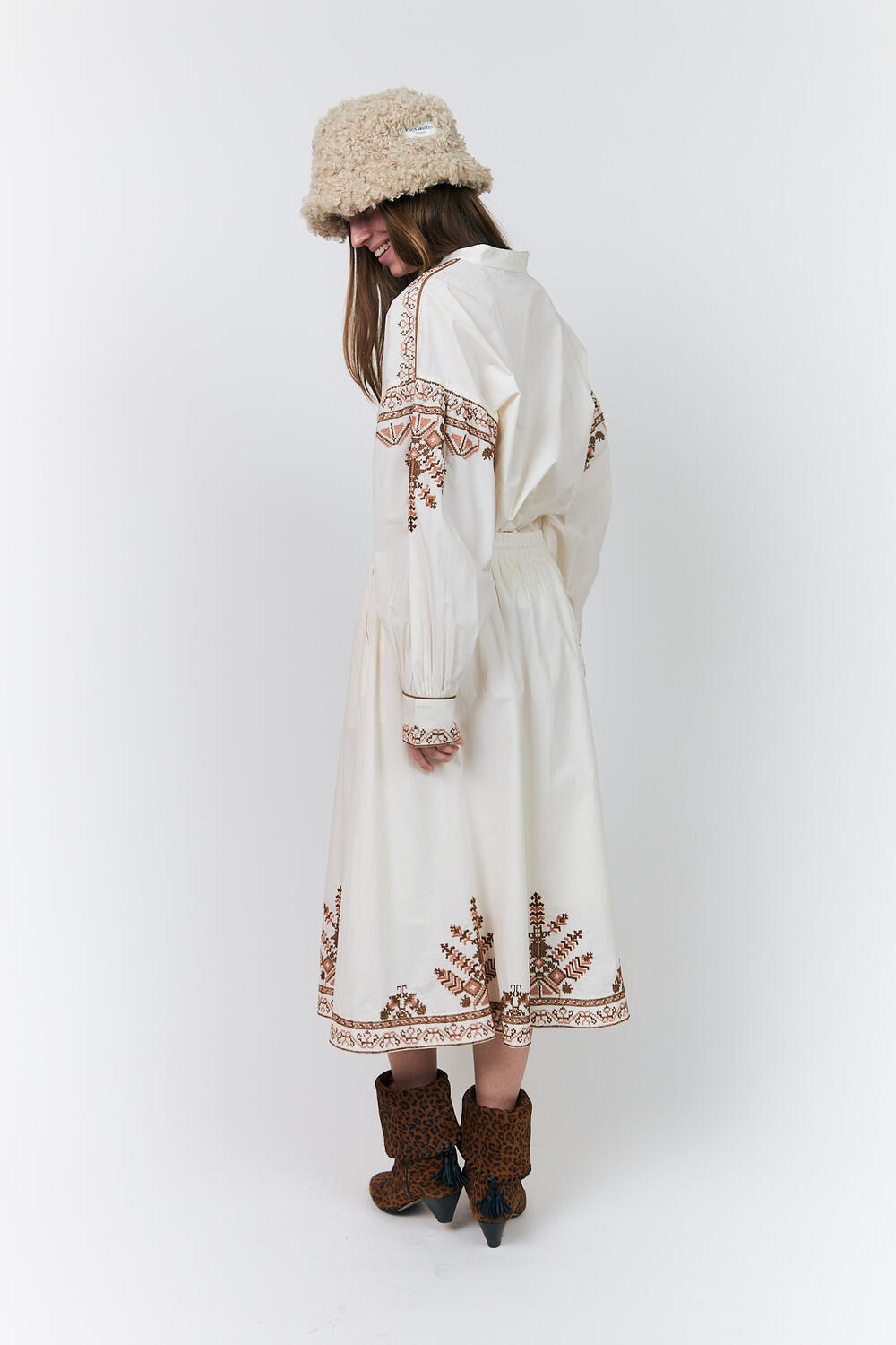 BristolLL midi nederdel - 02 Creme