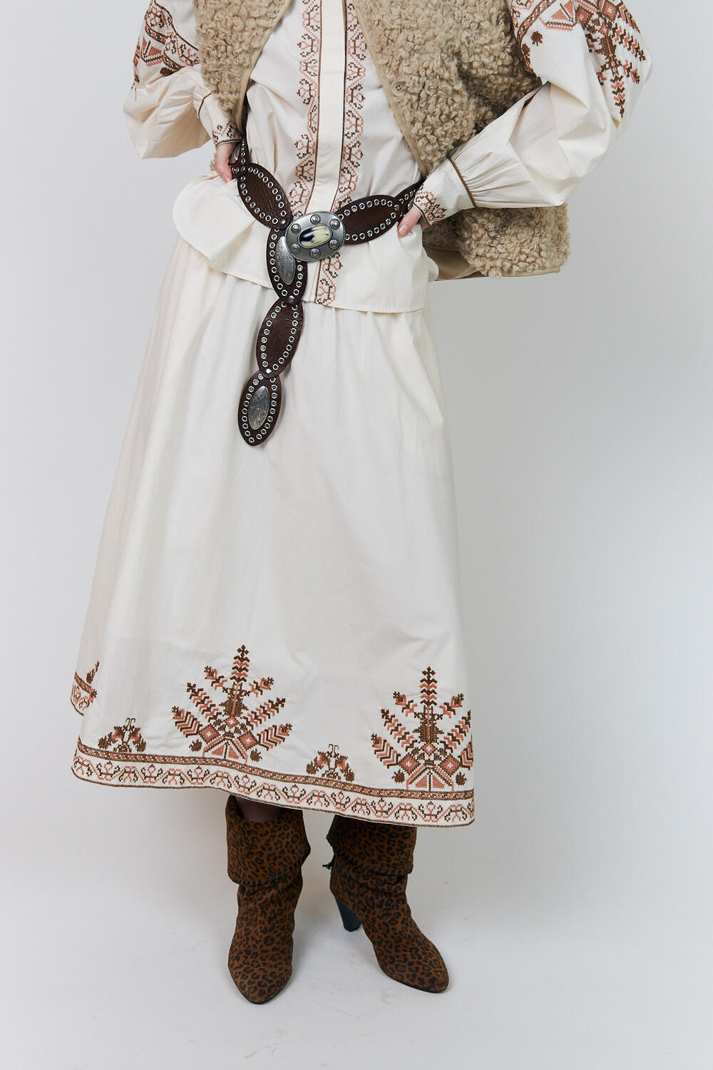 BristolLL midi nederdel - 02 Creme