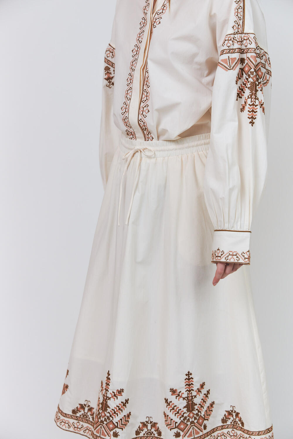 BristolLL midi nederdel - 02 Creme