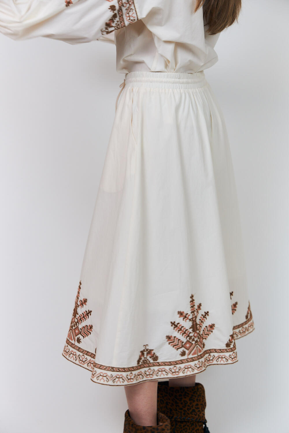 BristolLL midi nederdel - 02 Creme