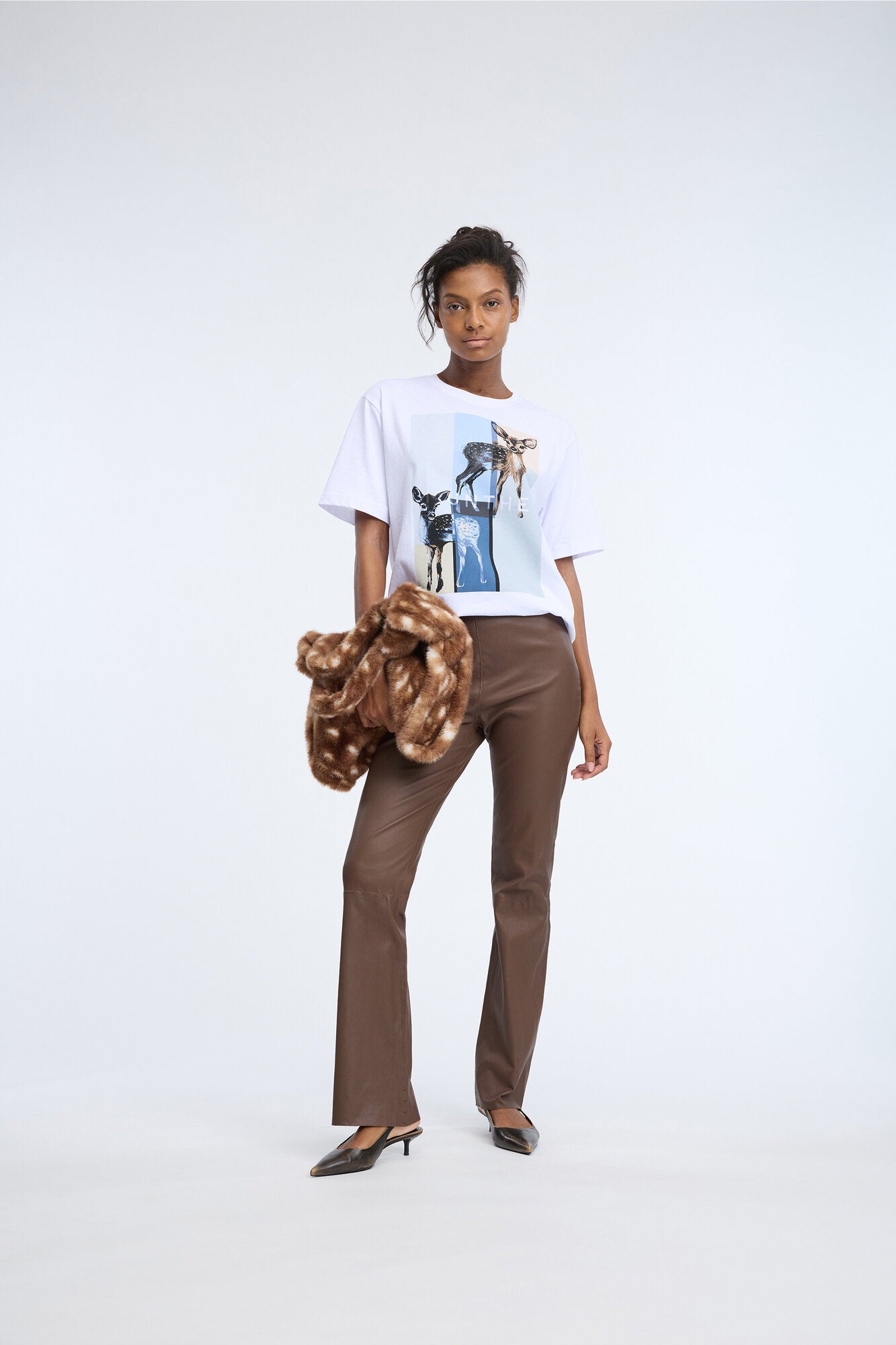 Chanice t-shirt med tryk – White