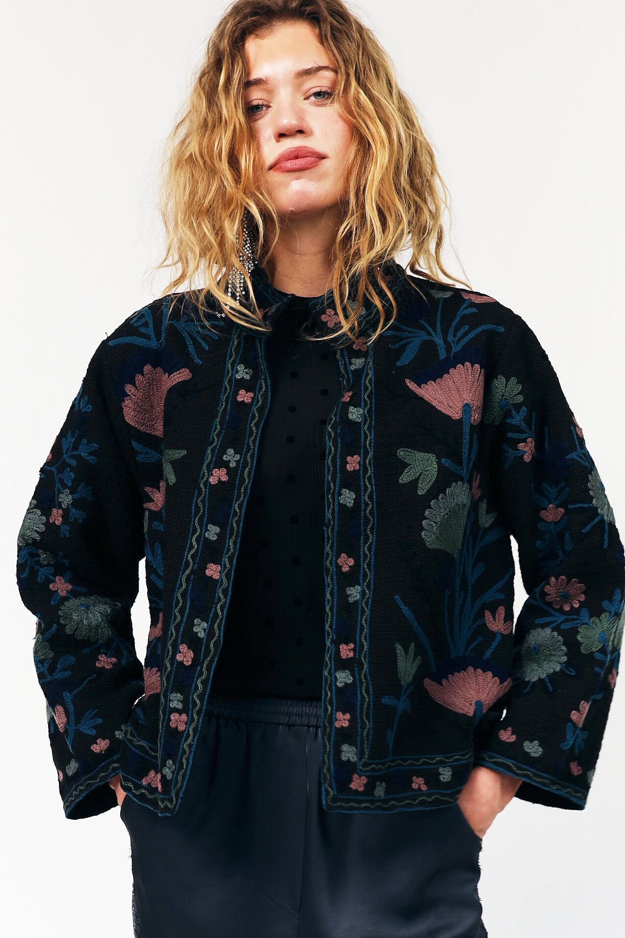 Sadiell Ls quiltet jakke – Washed Black