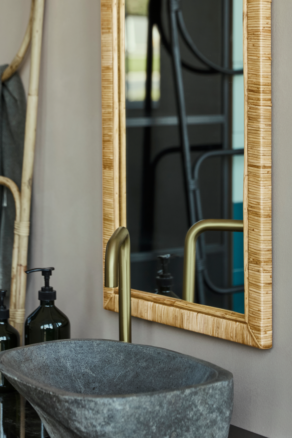 Miro vægspejl, natur - 70x50 cm