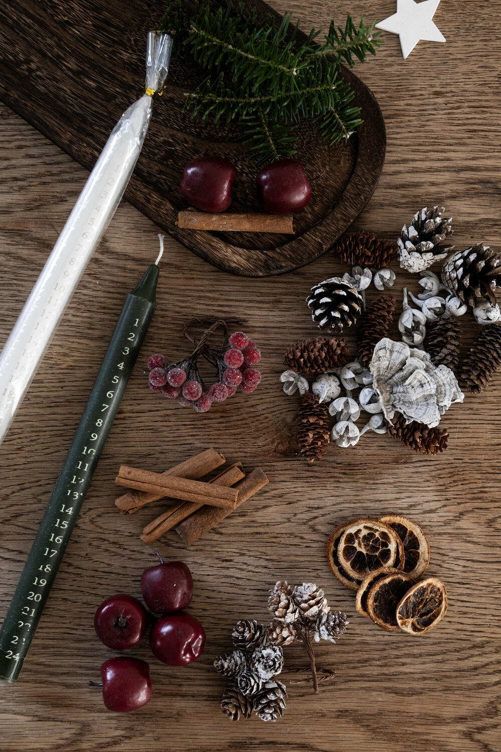 Kalenderlys, H25 cm - hvid