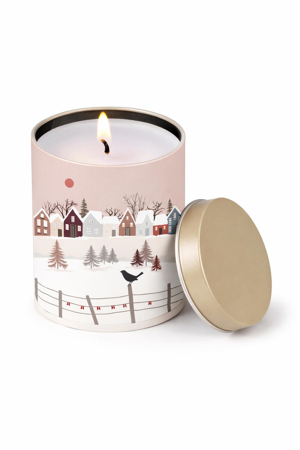 Tindåse stearinlys Christmas Moments - Creme
