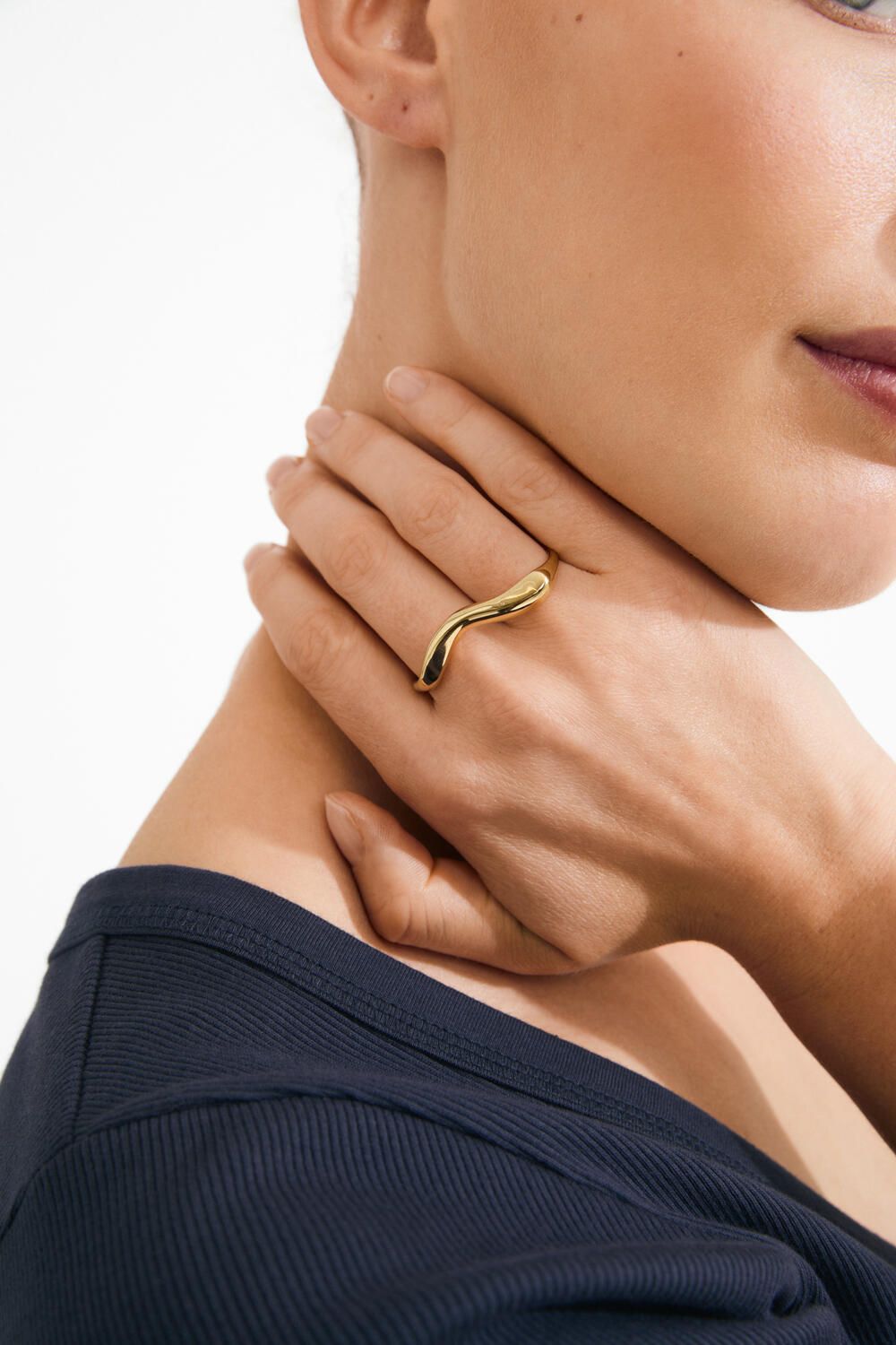 Evon Double ring - forgyldt