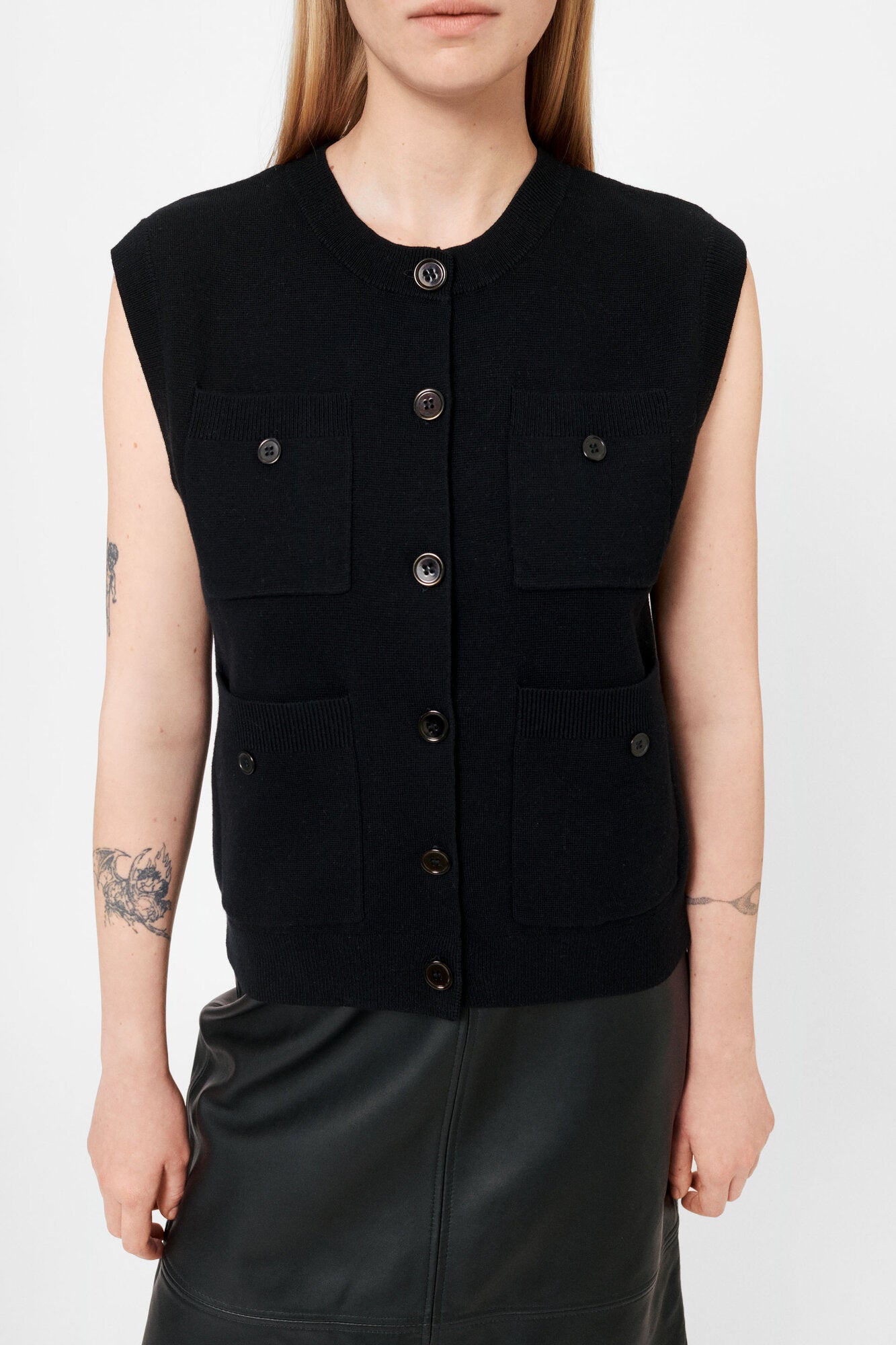 Marilyn strikket vest - sort