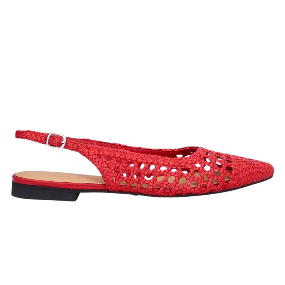 Slingback ballerinasko - Red Nappa 79