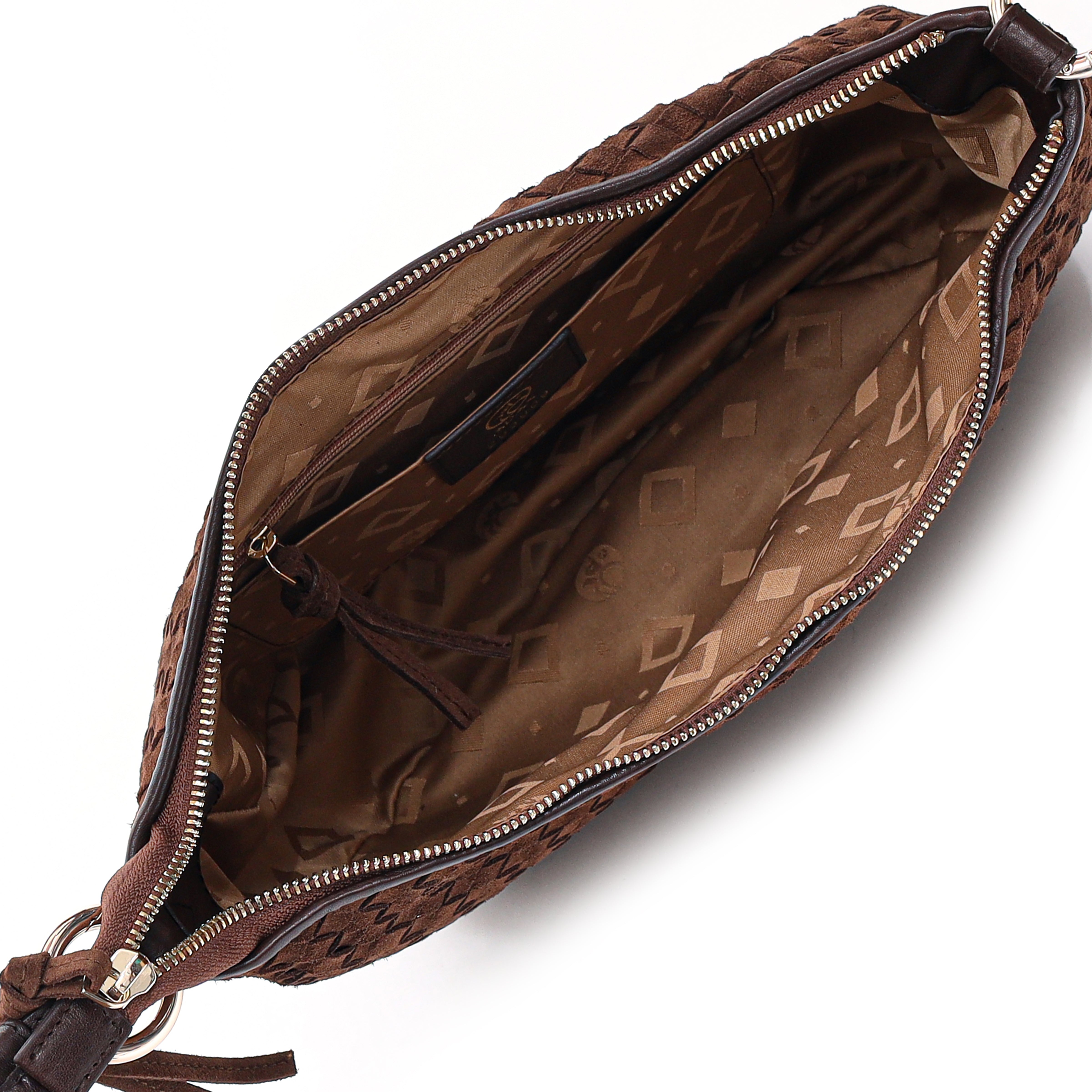 Rozzano Marlin Braided ruskind skuldertaske - Chocolate