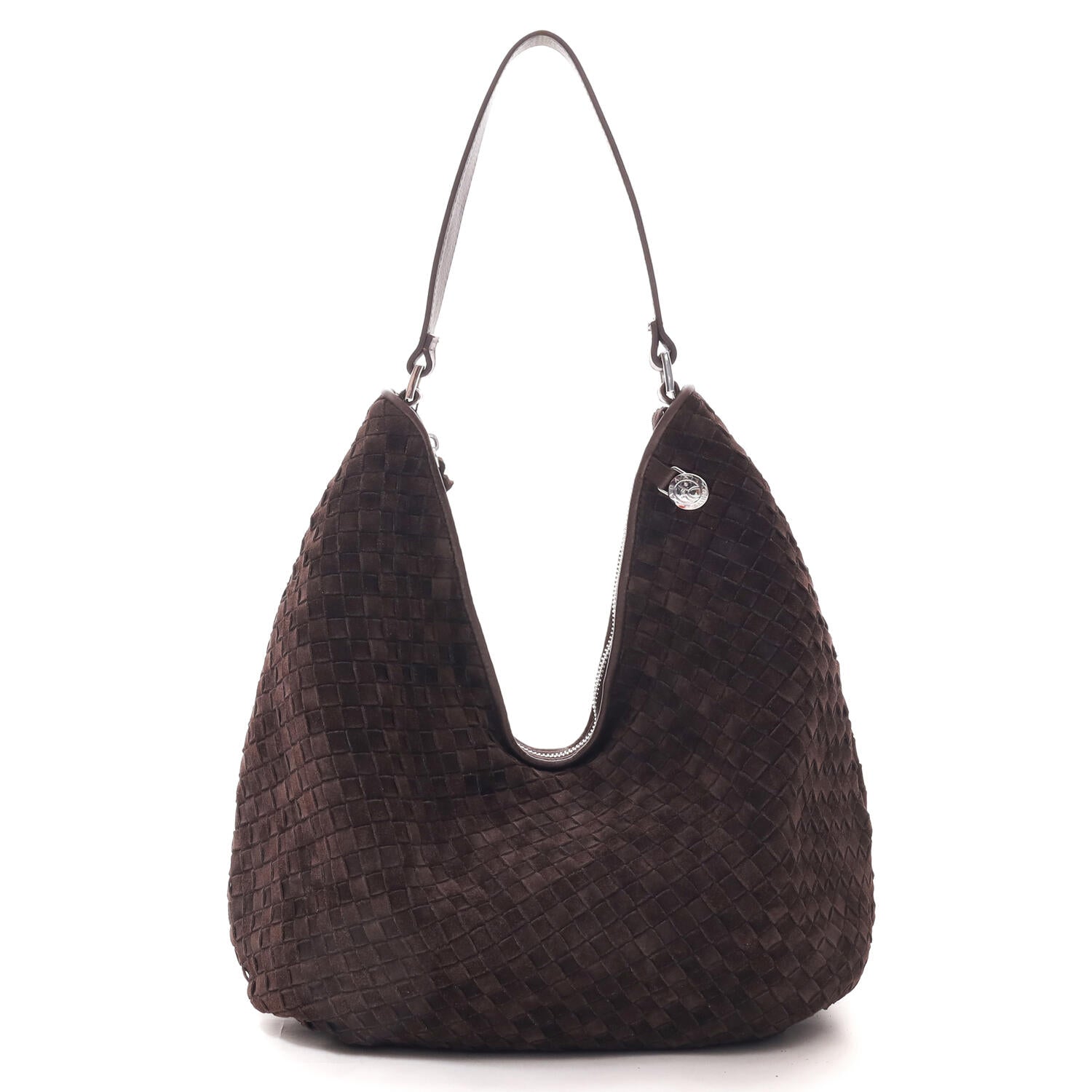 Rozzano Mindy Braided ruskind skuldertaske - Dark Brown