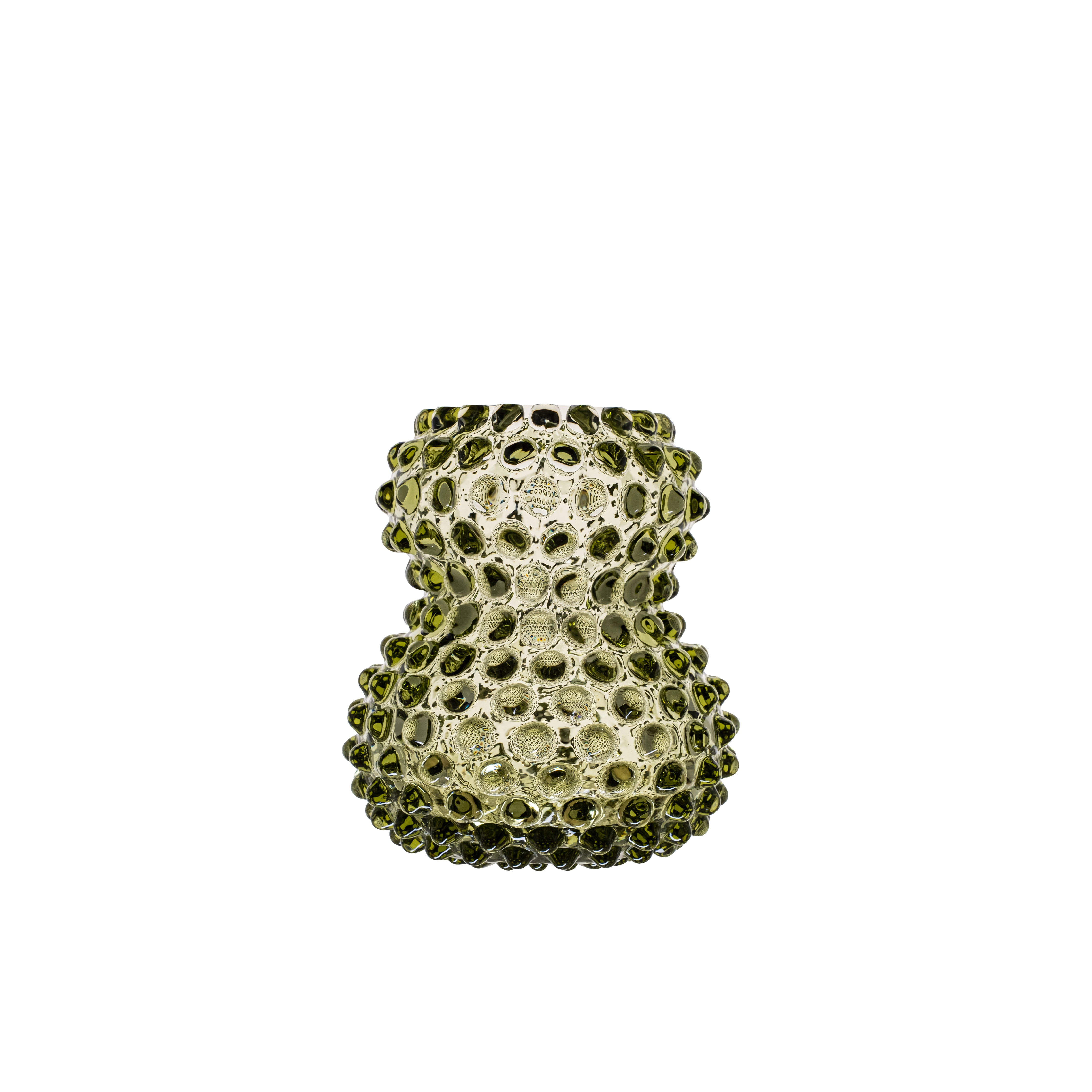 Hobnail Birdie vase, H13 cm - Olivegreen