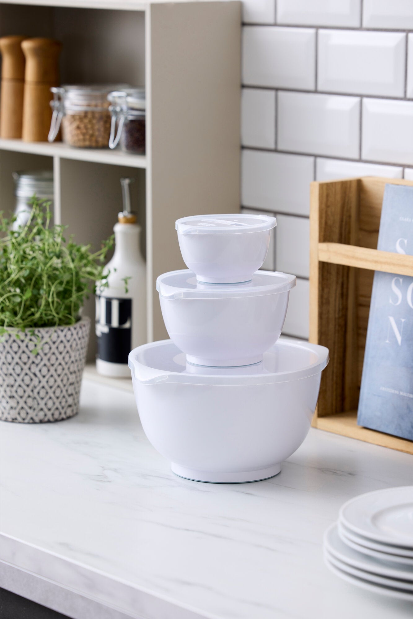 Margrethe røreskålesæt, 6 dele - hvid