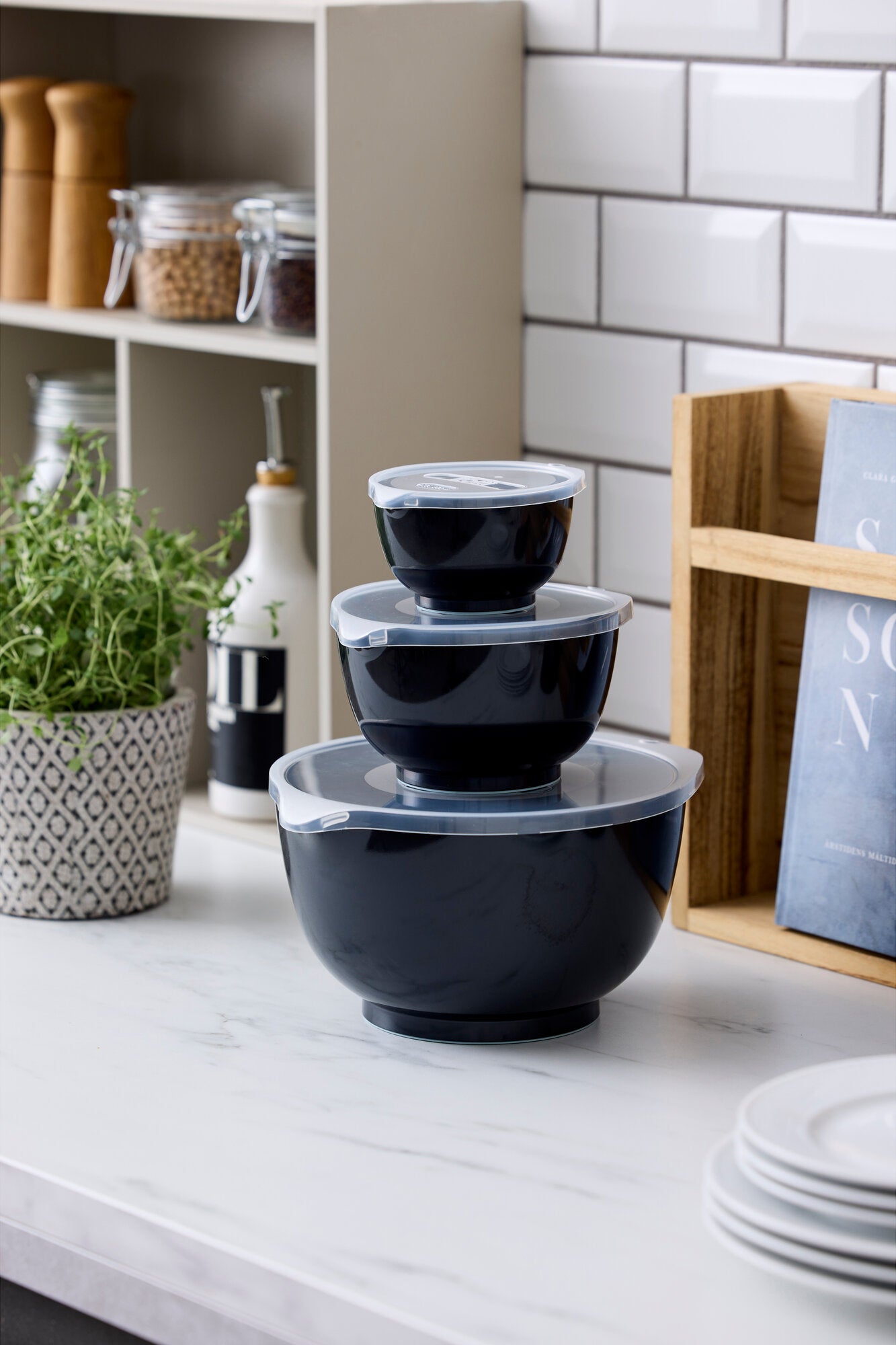 Margrethe røreskålesæt, 6 dele - sort