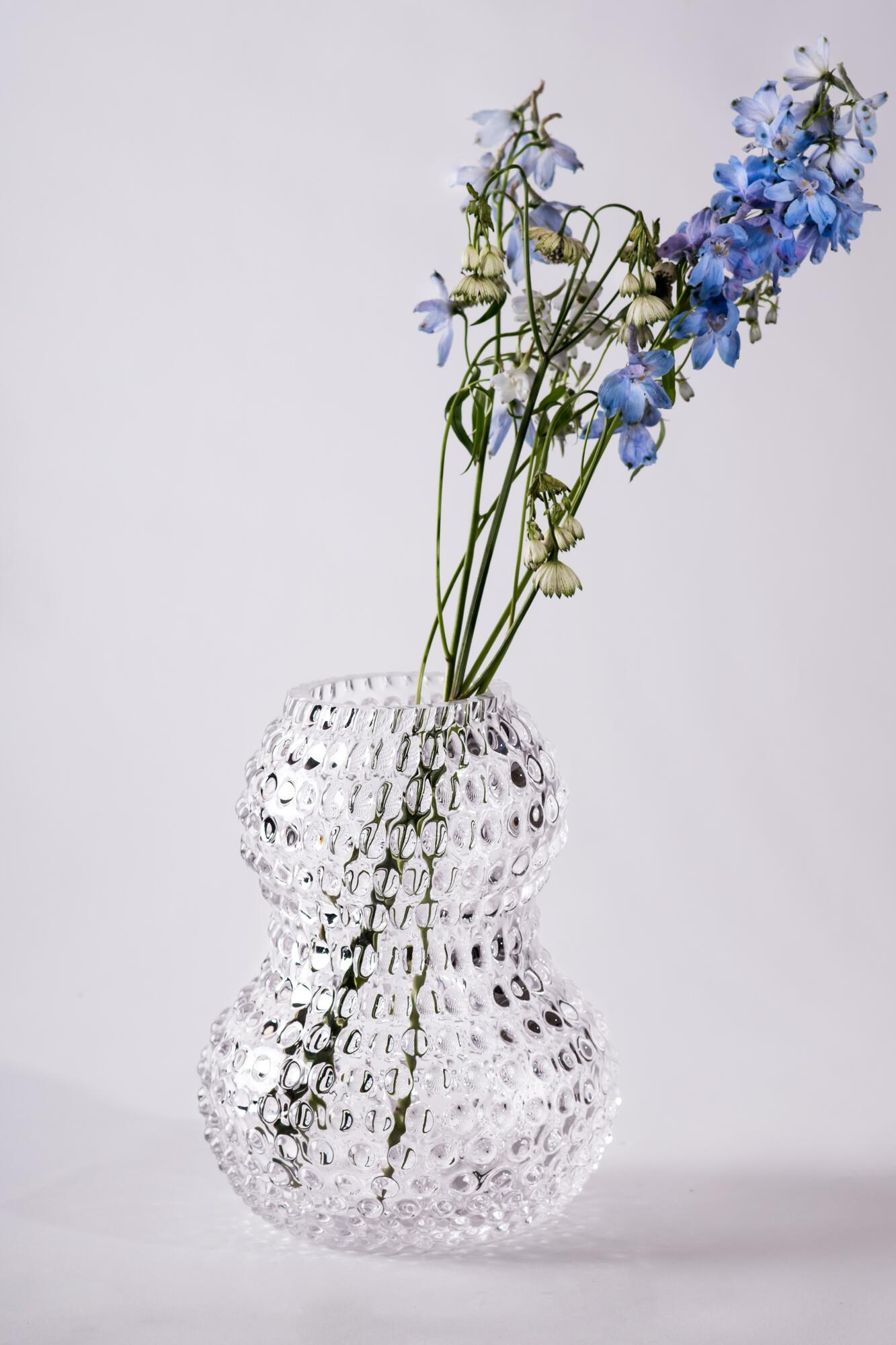 Hobnail Birdie Maxi vase, H26 cm – Crystal