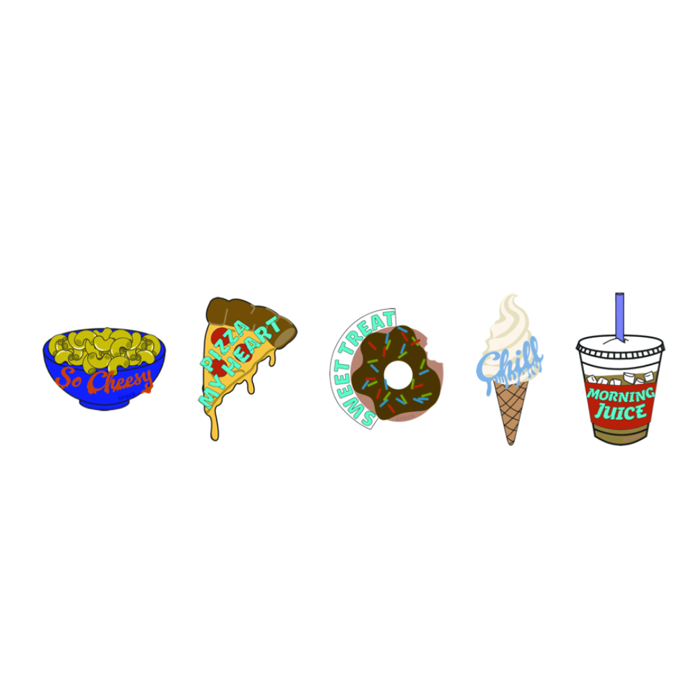 Funny Foods charms - 5 stk