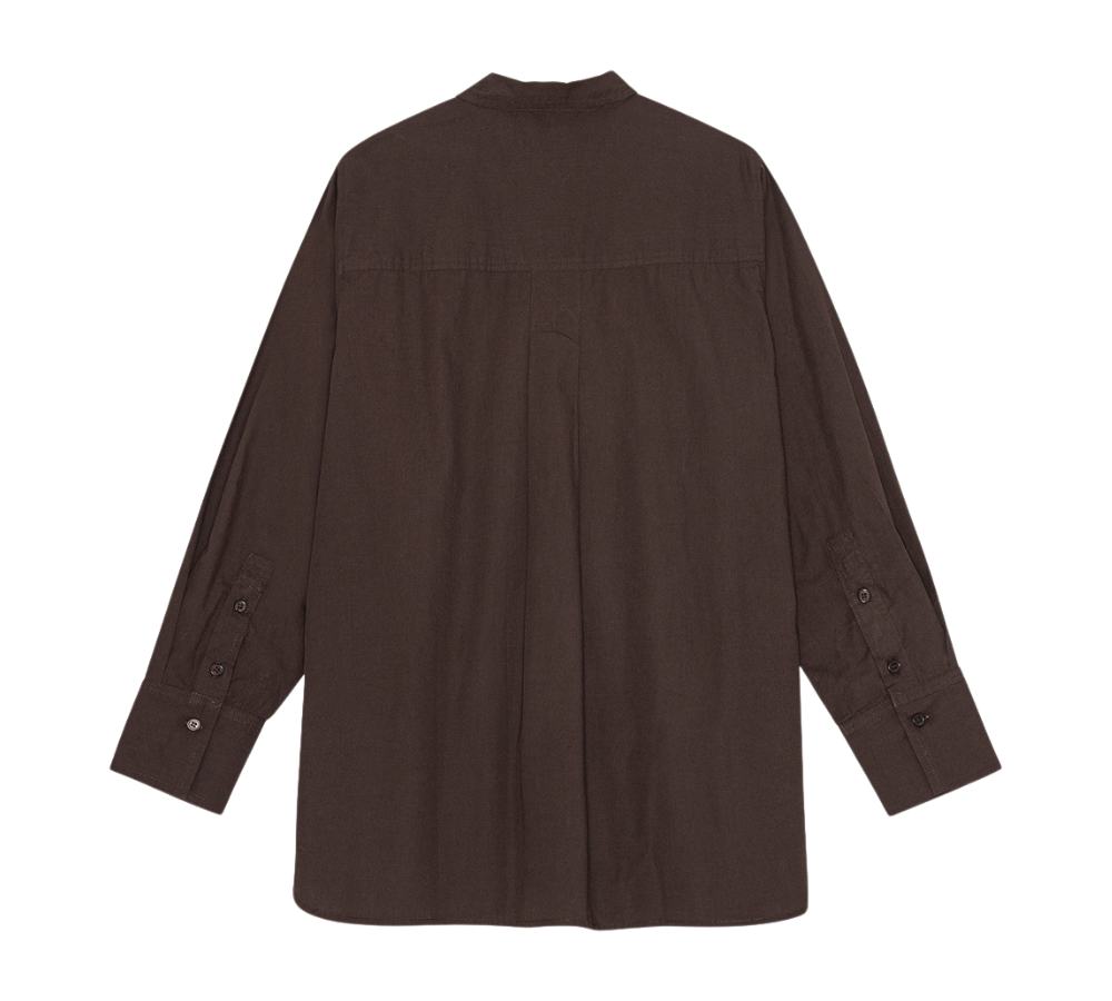 Clean Poplin skjorte - mørkebrun