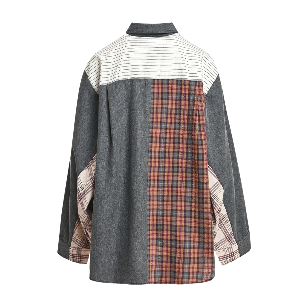 Kingsley patchwork skjorte – Combo2 black