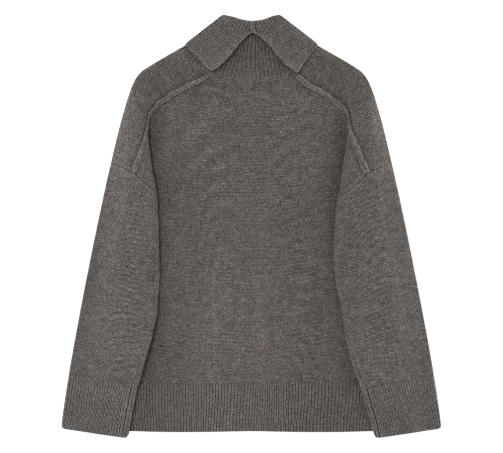 Clarke uldstriktrøje - Chocolate Chip Melange