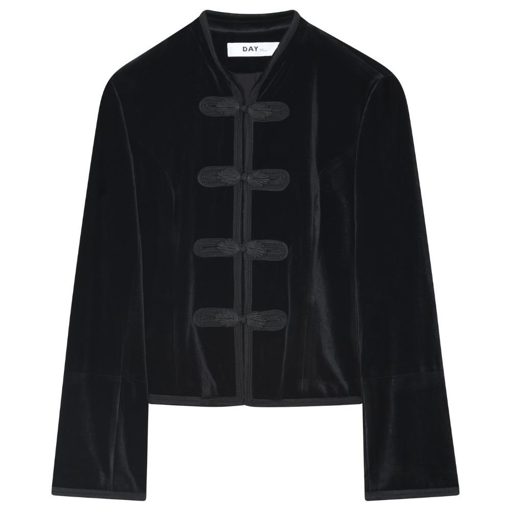 Crown Veloura figursyet blazer – Black