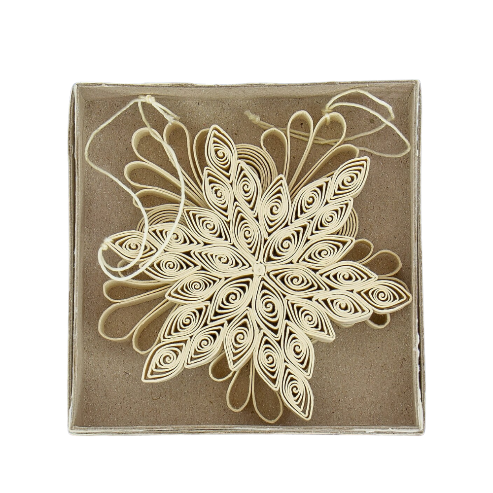 Quilled julestjerner, 2 stk – Offwhite