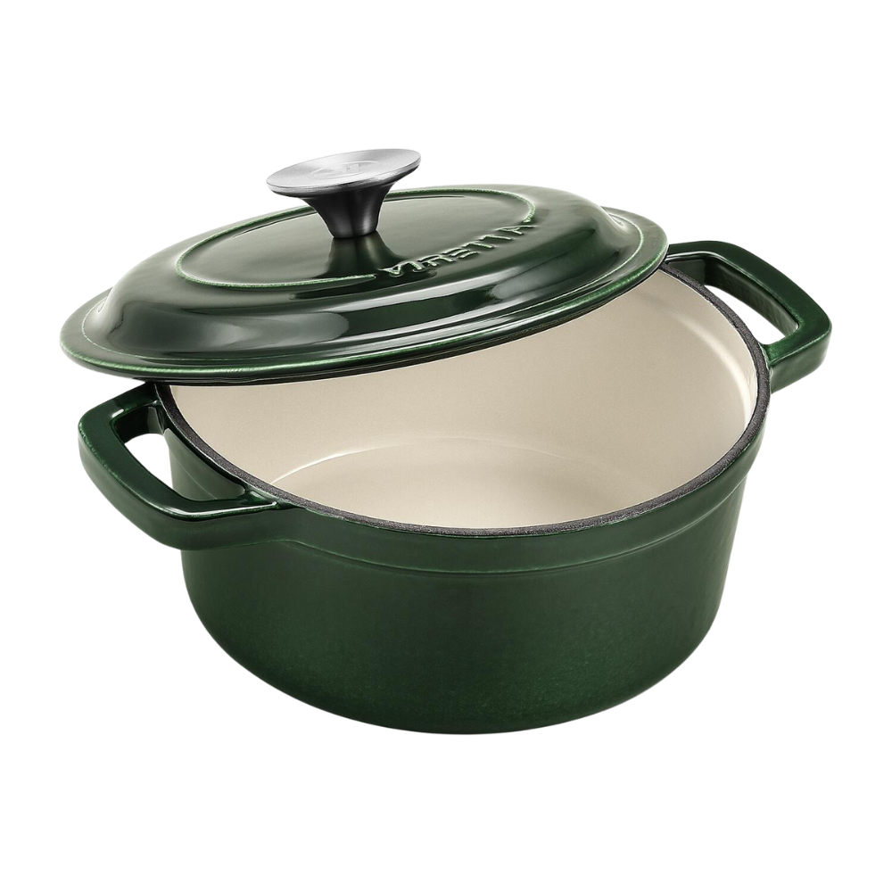 Emaljeret støbejernsgryde, Ø20 cm - Mosgrøn