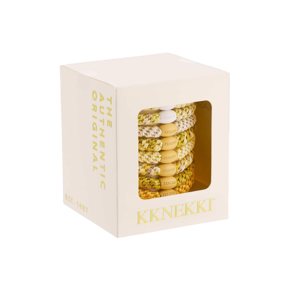 Butter Edition hårelastikker, 8 stk – gul