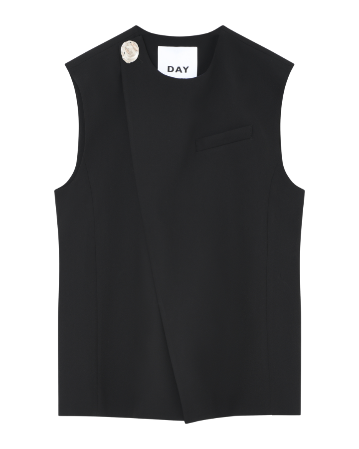 Enid Gabardine vest - sort