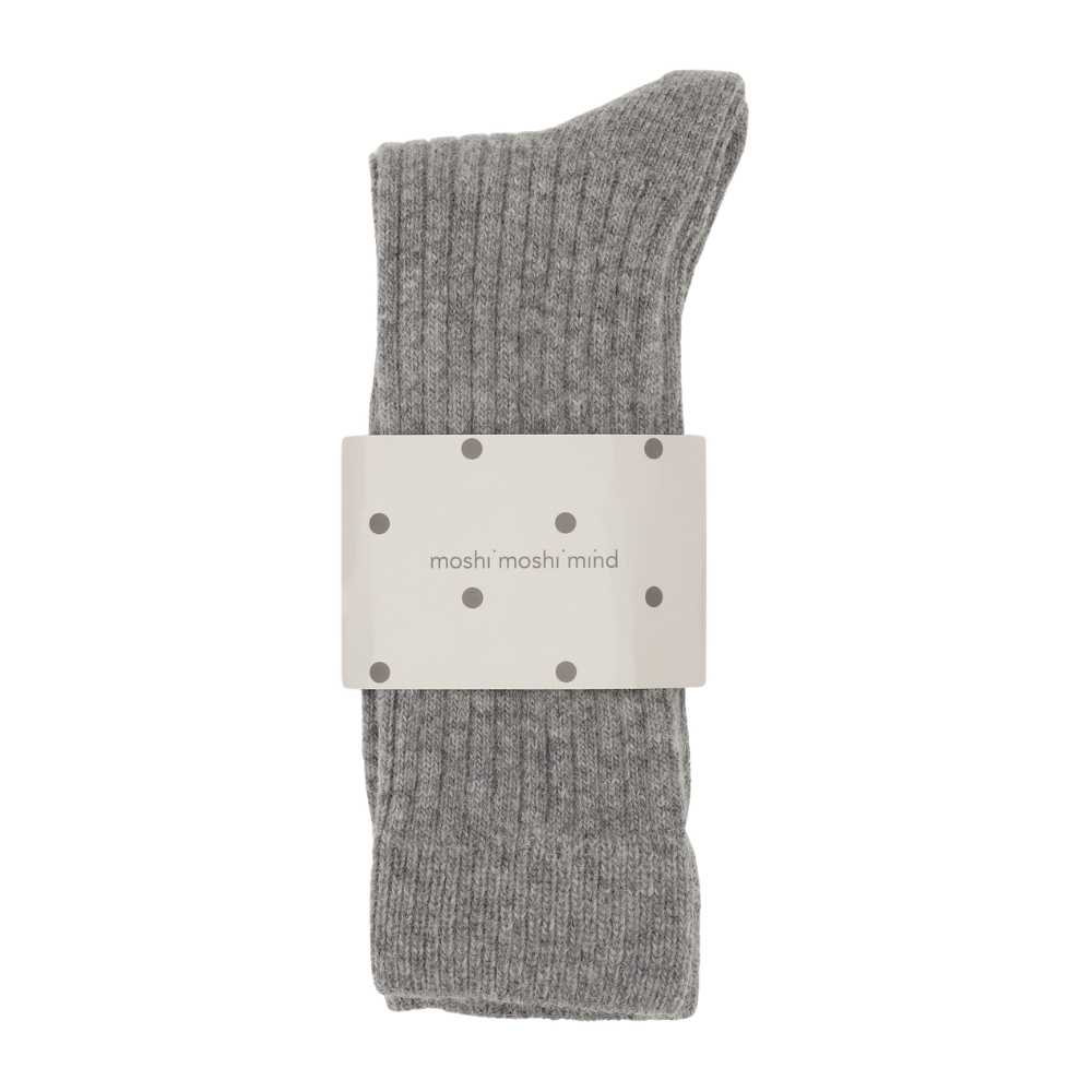 Cozy Rib strømper – Grey Melange