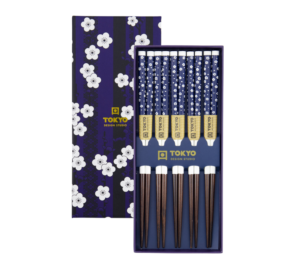 Spisepinde gavesæt, Blue Plum - 5 par