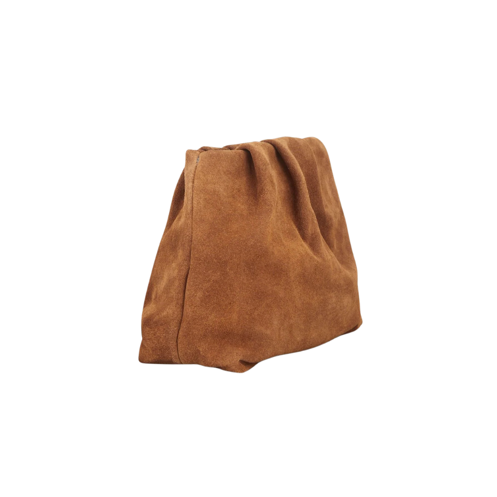 Suede clutch - Cognac Brown