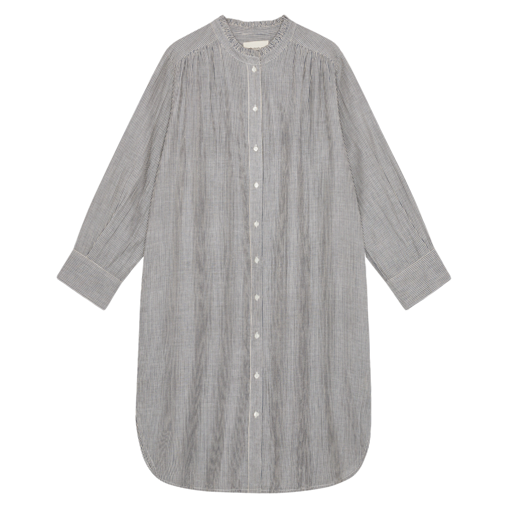 Kathy Stripe skjortekjole - beige/blå