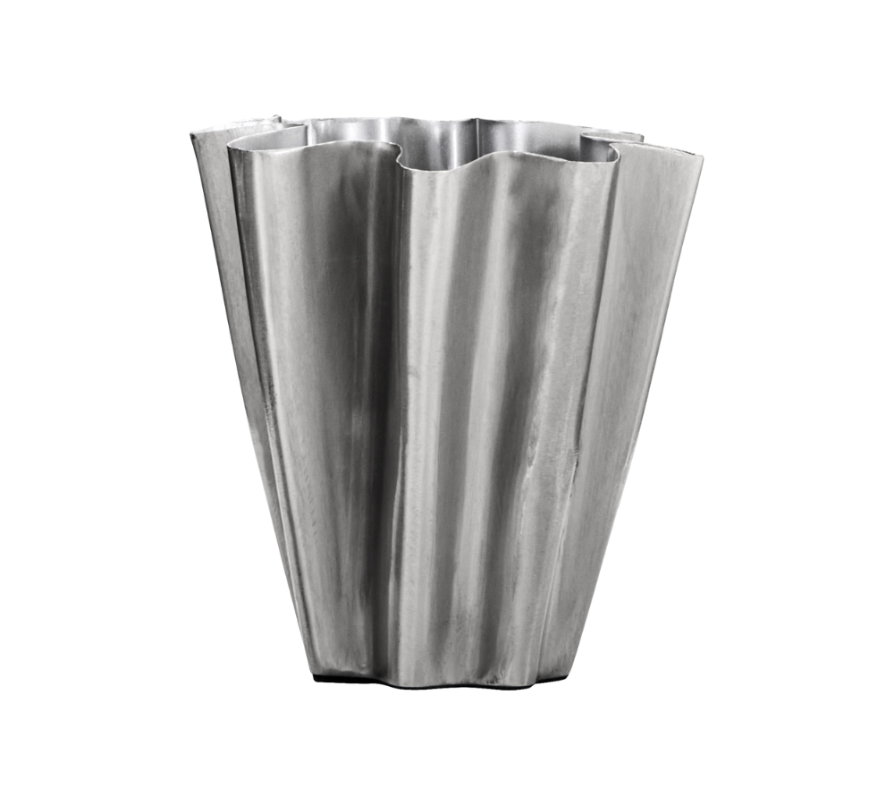Flood vase, Børstet Sølvfinish - H13 cm