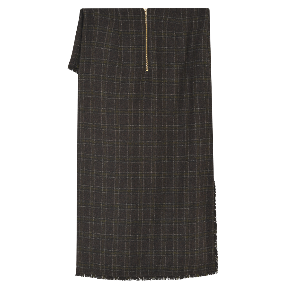 Tima Flanello nederdel - Brown Check