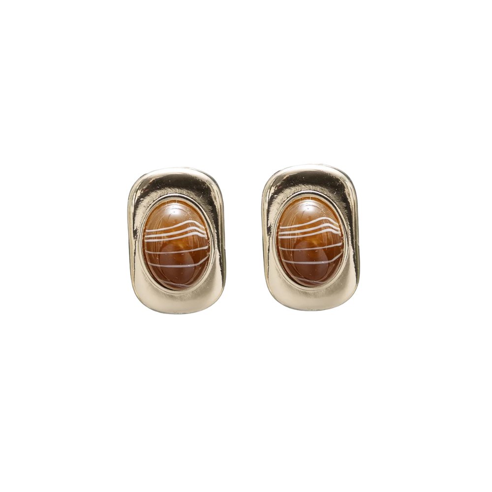 Eden Stone ørestikker - Marble Brown