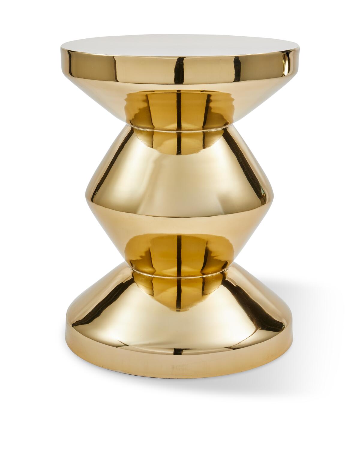 Zig Zag metal skammel - Guld