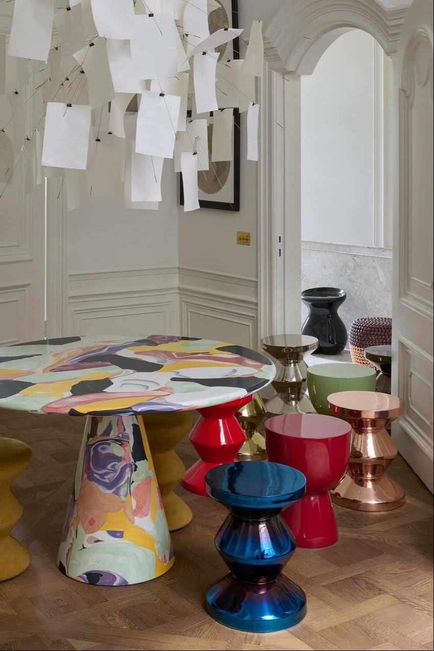 Zig Zag metal skammel - Sølv