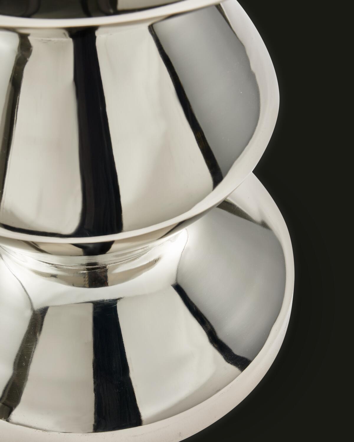 Zig Zag metal skammel - Sølv