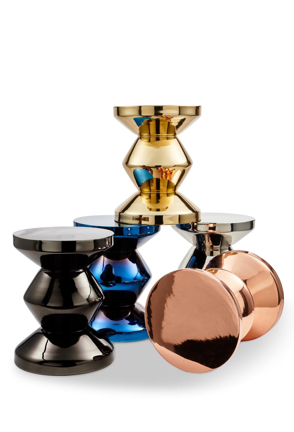 Zig Zag metal skammel - Sølv